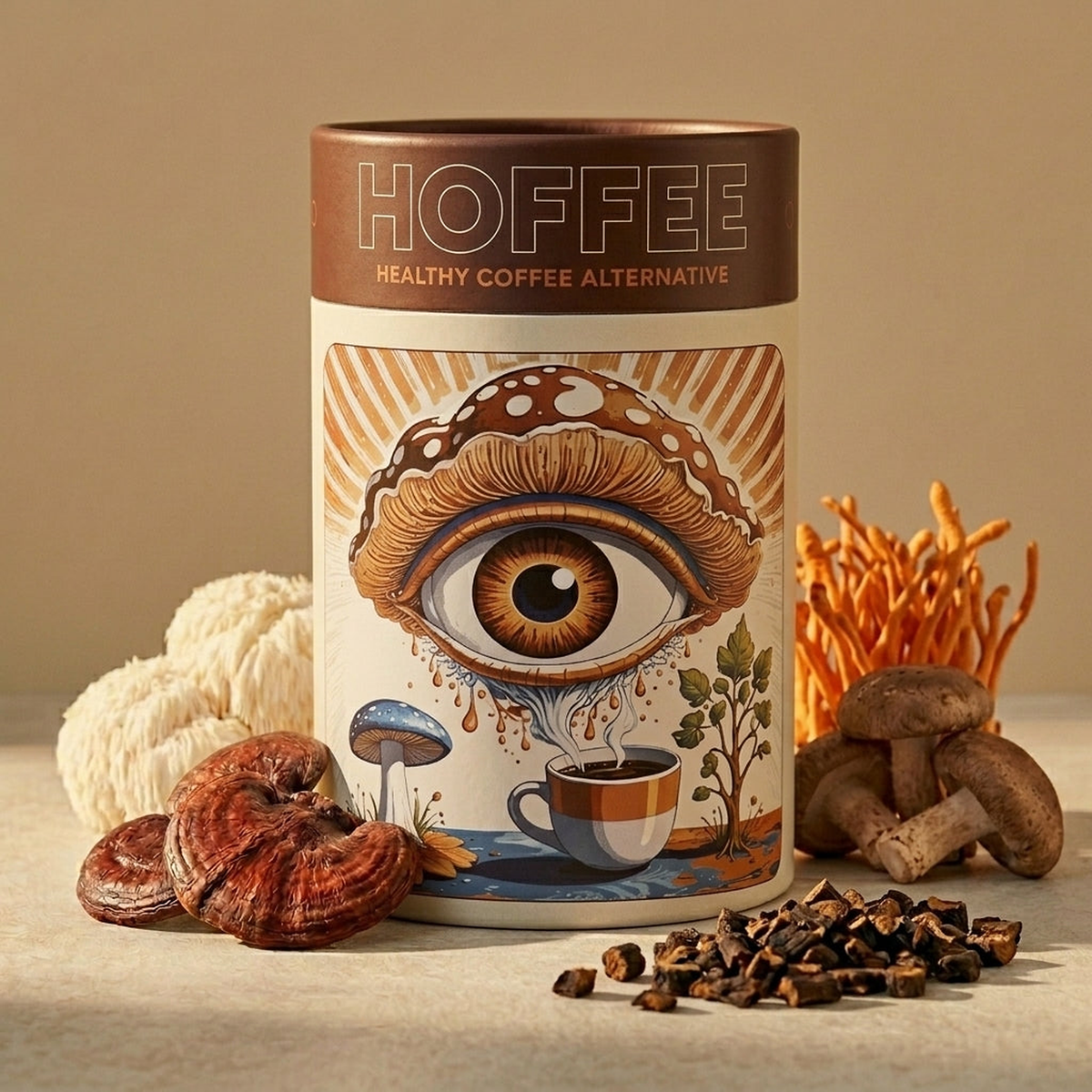 Hoffee (z Ashwagandhą) – Alternatywa dla kawy - cykoria i grzyby funkcjonalne 500 g