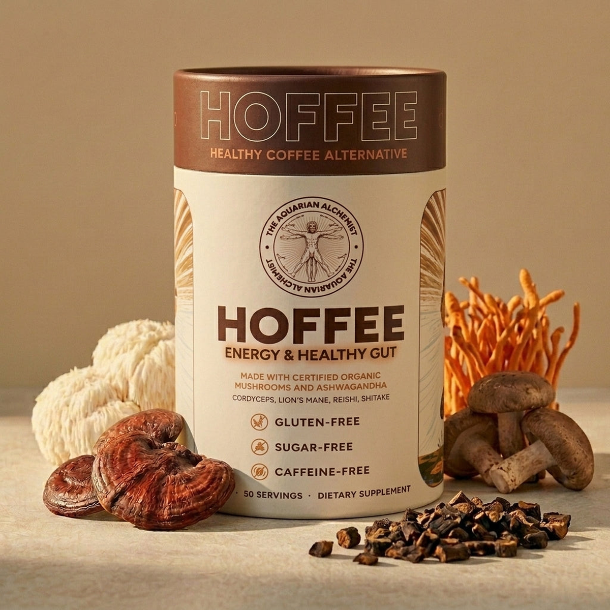 Hoffee (z Ashwagandhą) – Alternatywa dla kawy - cykoria i grzyby funkcjonalne 500 g