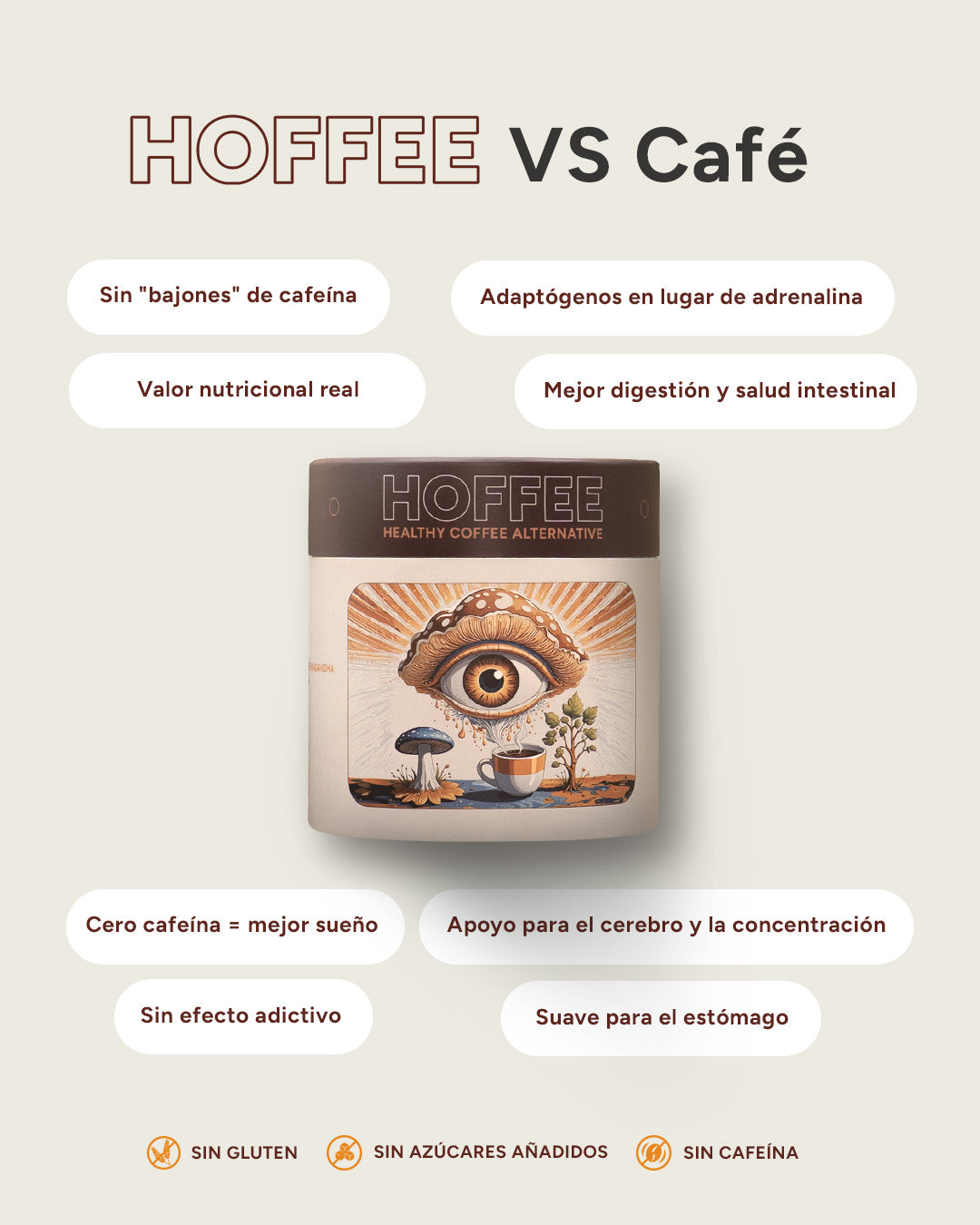 Hoffee-300 ES — Coffee Alternative with Chicory and Functional Mushrooms, 300 g